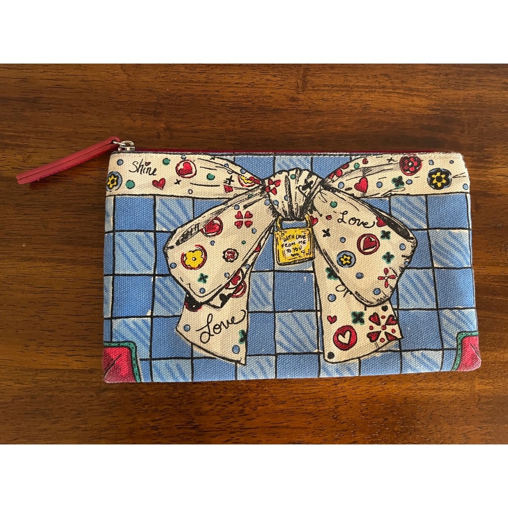 Brighton With‎ Love From Me To You Canvas Zippered Cosmetic Make-Up Case Bag